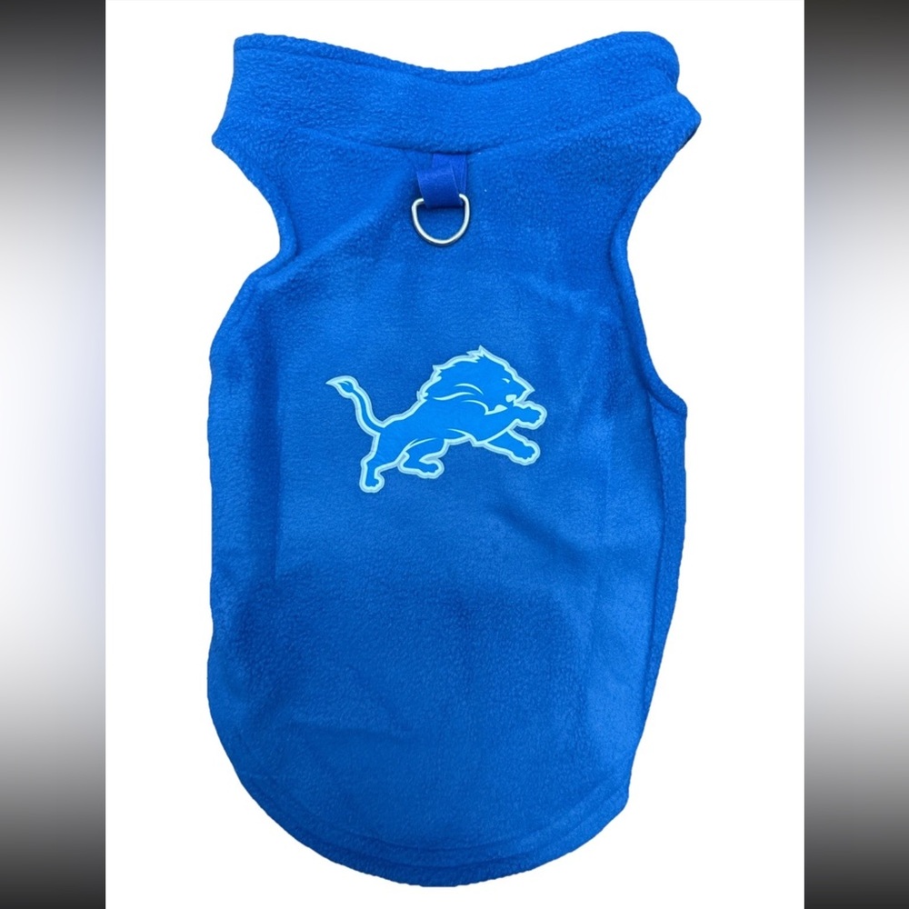 Pets First Blue Fleece Dog Vest with Lion Logo